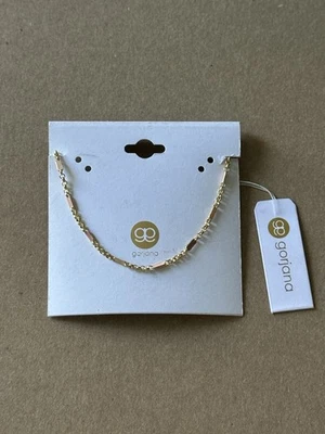 🆕 Gorjana Blush Pink Enamel Gold Tone Chain Necklace Dainty Fashion Jewelry - Image 1 of 4