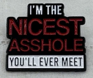I’m The Nicest A Hole You Will Ever Meet Pin lustiger Sarkasmus Rucksack Hut Pin - Bild 1 von 3