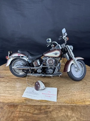 Franklin Mint Harley Davidson Fat Boy 1:10 Scale Model Motorcycle - Image 1 of 4