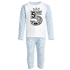 Kids Birthday Pyjama Set Age 5-6 Girls Boys Clouds Pattern PJs Long Pyjamas Gift - Picture 1 of 2