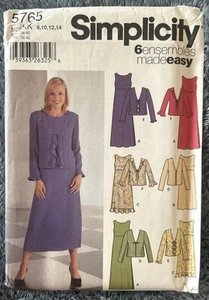 Simplicity Misses Pullover Kleid Schnittmuster 5765 Größe 8-10-12-14 ungeschnitten FF - Bild 1 von 2