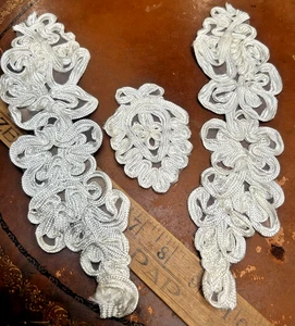 soutache lace applique strips rayon 3pcs dyeable - Picture 1 of 6