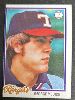 Tarjeta de béisbol 1978 Topps George Medich 583 Rangers Pitcher FR Miscut Bad Corners Foto 1 de 2