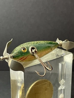 Accesorios sin marca Early Heddon Dowagiac Minnow - Green Crackleback EX gran pintura Foto 1 de 4