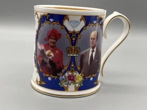 The Diamond Wedding Anniversary The Queen Aynsley Mug Cup Limited Edition - Picture 1 of 11