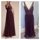 NEW Anthropologie Hitherto Brit Dress Lace Tulle Dress Gown BHLDN Red Wine- Sz 6