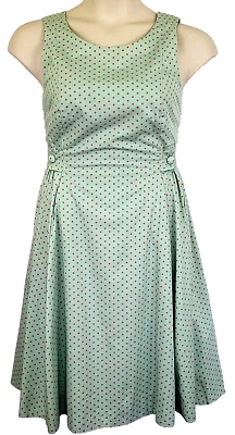 J. Peterman Dress 4 Green Red Polka Dot A-Line Sleeveless Knee Length Vintage S - Image 1 of 4