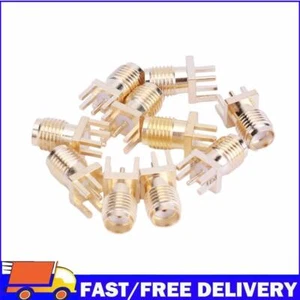 10 Pcs SMA-KE Plug Socket Brass RF Connector Solder PCB Board Edge Mount Adapter - Zdjęcie 1 z 12