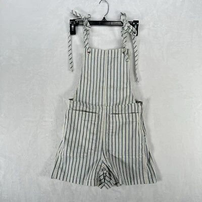 Pantalones Cortos Madewell Para Mujer XS Azul Rayas Pantalones Cortos Mameluco Bolsillos Foto 1 de 4