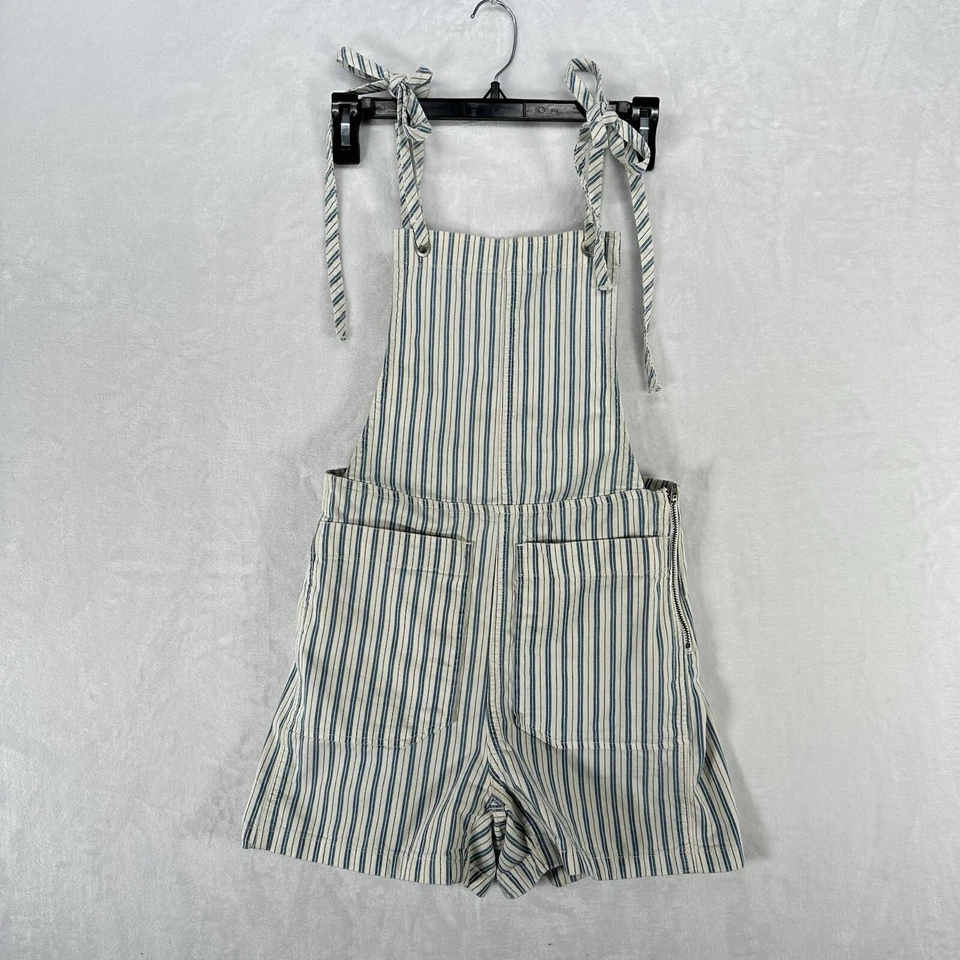 Pantalones Cortos Madewell Para Mujer XS Azul Rayas Pantalones Cortos Mameluco Bolsillos Foto 1 de 4