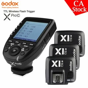 US Godox XPro-C 2.4G TTL Wireless Flash Trigger+3*X1R-C Receiver Fr Canon Camera - Picture 1 of 12