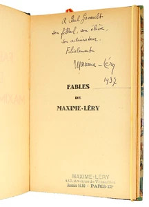 Envoi autographe Maxime-Lery à Paul Gavault. ( Odeon) Fables 1936 - Imagen 1 de 9