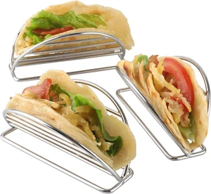 Taco Holders Stand Stainless Steel Taco Rack Tray Stand up Holder Kitchen Set... - Picture 1 of 1