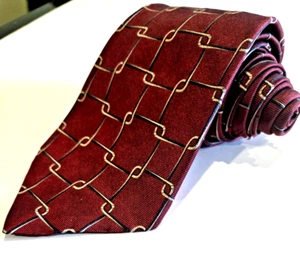 Polo Ralph Lauren rot gold quadratisch Foulard 100 % Seide Krawatte Designer adrett USA - Bild 1 von 6