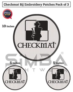 Checkmat BJJ Embroidery Patches BJJ Kimono Patch Checkmat BJJ Patches Pack of 3 - Picture 1 of 8