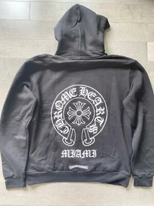 Chrome Hearts Horse Shoe Miami Exclusive Hoodie Black Men Size M NEW 🚚✅ - Picture 1 of 9