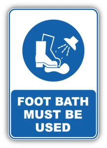 Foot Bath Must Be Worn Mandatory Sign Car Bumper Sticker Decal - ''SIZES'' - Picture 1 of 1