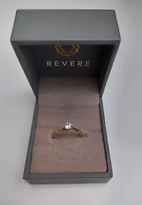 Solitaire Diamond Engagement Ring 0.25ct Yellow Gold Size M Lab Created RRP £399 - Picture 1 of 12