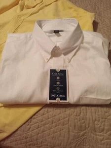 Club Room White Oxford Button Down Shirt 17 32/33 100% Cotton Professional Work - Picture 1 of 8