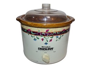 Rival Crock Pot Stoneware Slow Cooker 2.5 Qt Model 3120 Floral Pattern Tested