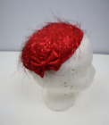 VINTAGE WOMEN'S RED METALLIC SHRED PARTY HAT COSTUME