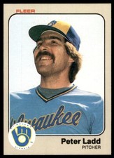 1983 Mint - Fleer Pete Ladd Milwaukee Brewers #37