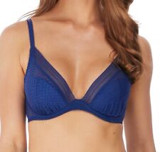 Wacoal Aphrodite Bra Blue Depths Size 34A Underwired Padded Plunge 140004 New