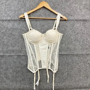 Honey Birdette Bra Womens 12C White Lace Push Up Floral Lingerie 42810 - Picture 1 of 10