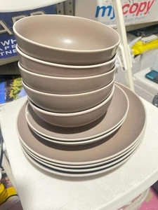 SET OF 11 Dansk KISCO Plates Beige-gray Raised Sides microwave/dishwasher safeT3 - Picture 1 of 10