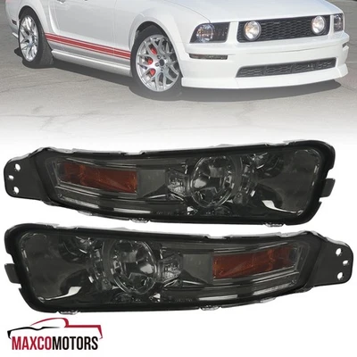 Smoke Bumper Lights Fits 2005-2009 Ford Mustang GT Signal Parking Left+Right Foto 1 de 4