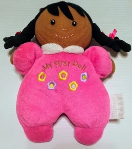 Stephan Baby My First Doll Tez Oscura Rosa Caliente Suave Peluche Sonajero 8" - Imagen 1 de 3