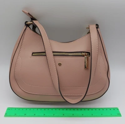 Accesorio Rosa Melocotón Beige Imitación Cuero Hobo Bolso de Hombro Bolso de Mano 27x20x6 cm Foto 1 de 4