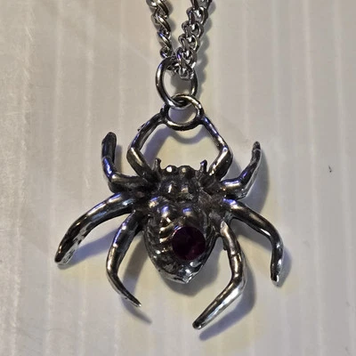 ARAÑA Peltre Colgante Dije /18"-24" COLLAR CADENA ACERA INOXIDABLE Foto 1 de 4