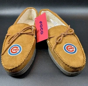 Chicago Cubs MLB Men's Moccasin Slippers Size M FoCo Unworn W/tag *Read - Picture 1 of 6