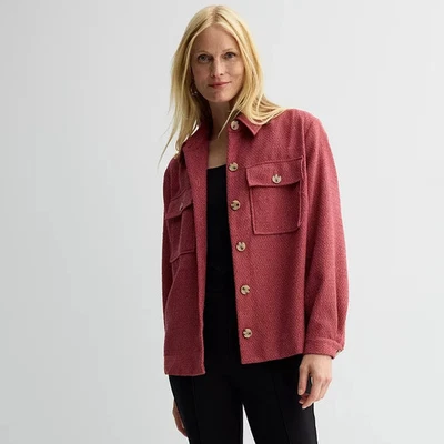 Chaqueta Nine West para mujer Just Malva botón delantero cuello manga larga talla M nueva con etiquetas Foto 1 de 4