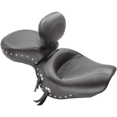 Mustang - 79237 - Wide Touring One-Piece Seat with Driver Backrest, Studded Foto 1 de 4