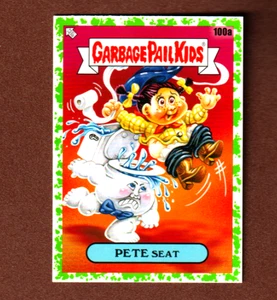 2020 Garbage Pail Kids 35th Anniversary Green Border "PETE SEAT" #100a Sticker - Picture 1 of 1