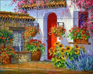 Südwestfliese Backsplash Mikki Senkarik Floral Art Keramik Wandbild MSA241 - Bild 1 von 4