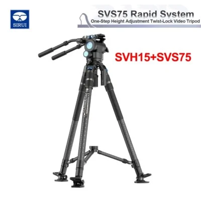 SIRUI SVS75 SVH15 Carbon Fiber One-Step Outdoor Camera Video Tripod Fluid Head  - Image 1 of 4