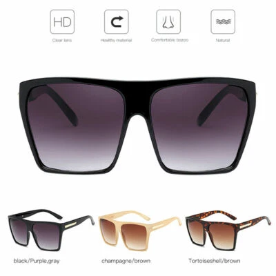 XXL Oversized Designer Women Lady Sunglasses Lauren Flat Top Square Shadz Gafas - Image 1 of 4