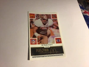 McDonald's Football San Francisco 49ers Randy Cross 1986 (schede nere) quasi nuovo - Foto 1 di 3