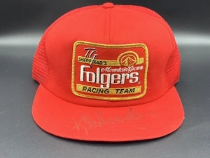 Folgers TG Mütze Cap Patch Ken Schrader handsigniert Trucker Mesh Patch Nascar - Bild 1 von 7