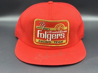 Folgers TG Hat Cap Patch Ken Schrader Autographed Trucker Mesh Patch Nascar - Image 1 of 4