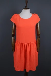 BA&SH Orange A-Line Relaxed Short Sleeve Knee Length Shirt Dress Size 2 - Picture 1 of 18