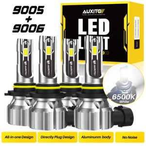 9005 9006 HB4 HB3 LED Headlight Bulb Kit 6500K High Low Beam Canbus Plug Play - Picture 1 of 11