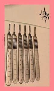 6 Surgical Handle WITH SCALES Surgical Dental Veterinary Instruments - Picture 1 of 1