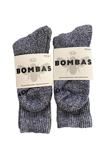 Bombas Men’s Marl Calf Sock Navy Cream Medium - Picture 1 of 4