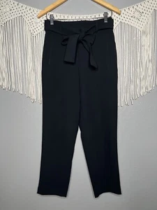 Pantalón Pantalón Wilfred/Aritzia Negro Corbata Frontal Cintura Alta Cinturón Talla 6 - Imagen 1 de 3