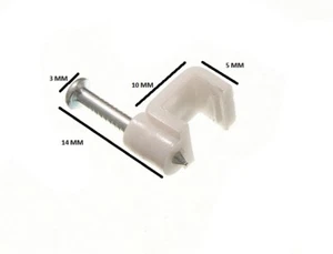 Glocke Draht Kabel Clips Netzkabel Clips Rund White Packung Größe 48 - Picture 1 of 1