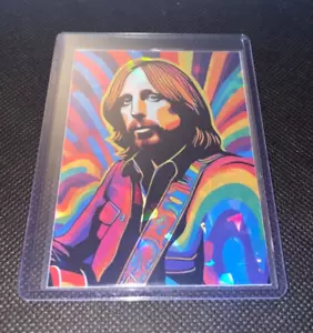 Tom Petty Psychedelic Holo Foil Refractor Custom Trading Card - Varient - Picture 1 of 4